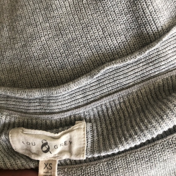 Lou & Grey Heather Gray long sleeved knit pullover size XS - Picture 4 of 8